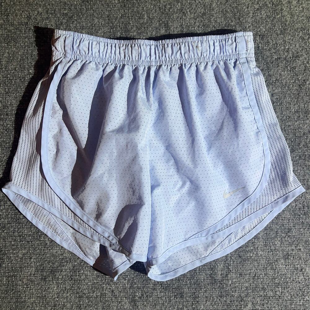 Nike Dri-Fit Womens Running Shorts Size XS Light Blue Periwinkle Mesh Activewear
